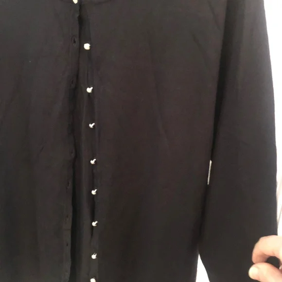 Premise studio 3/4 sleeve black pearl button sweater 2X - Picture 6 of 6